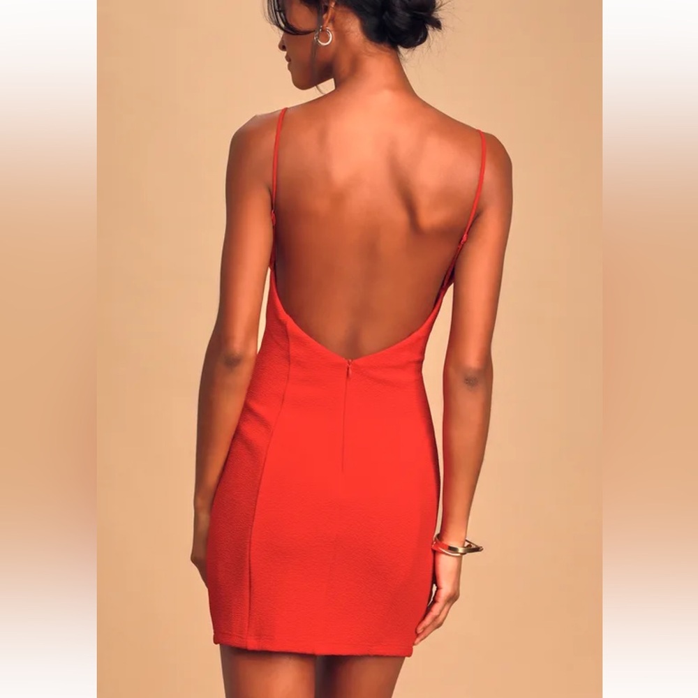 Lulus Body-con red dress with low cut back